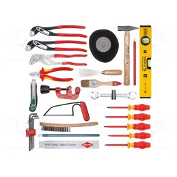1 set x KNIPEX - 00 21 06 HK S - Kit: for assembly work, for plumbing, case, 31pcs.