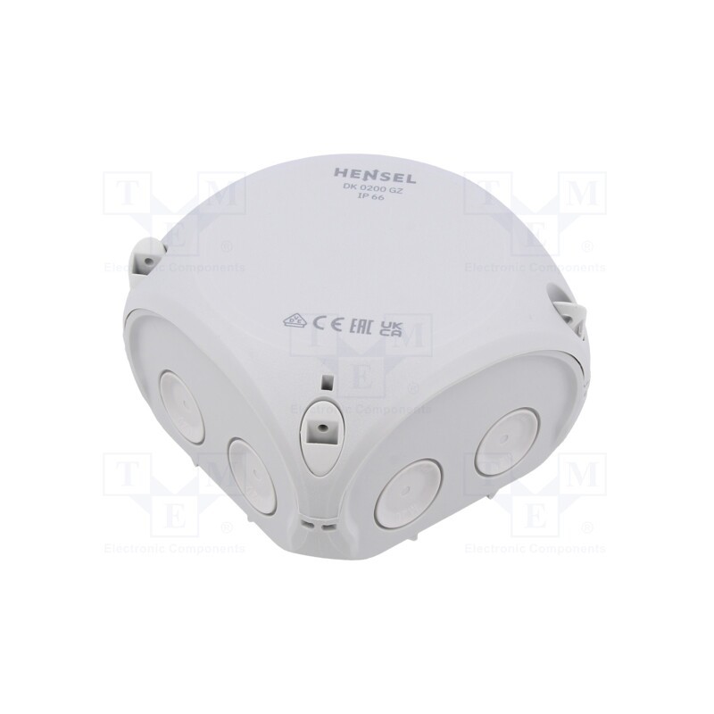 1 pcs x HENSEL - 62000151 - Enclosure: junction box, X: 104mm, Y: 104mm, Z: 70mm, IP66, grey