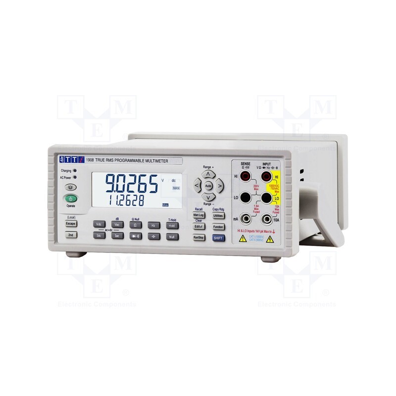 1 pcs x AIM-TTI - 1908 - Benchtop multimeter, LCD, VDC: 100mV,1V,10V,100V,1kV, -50÷400°C