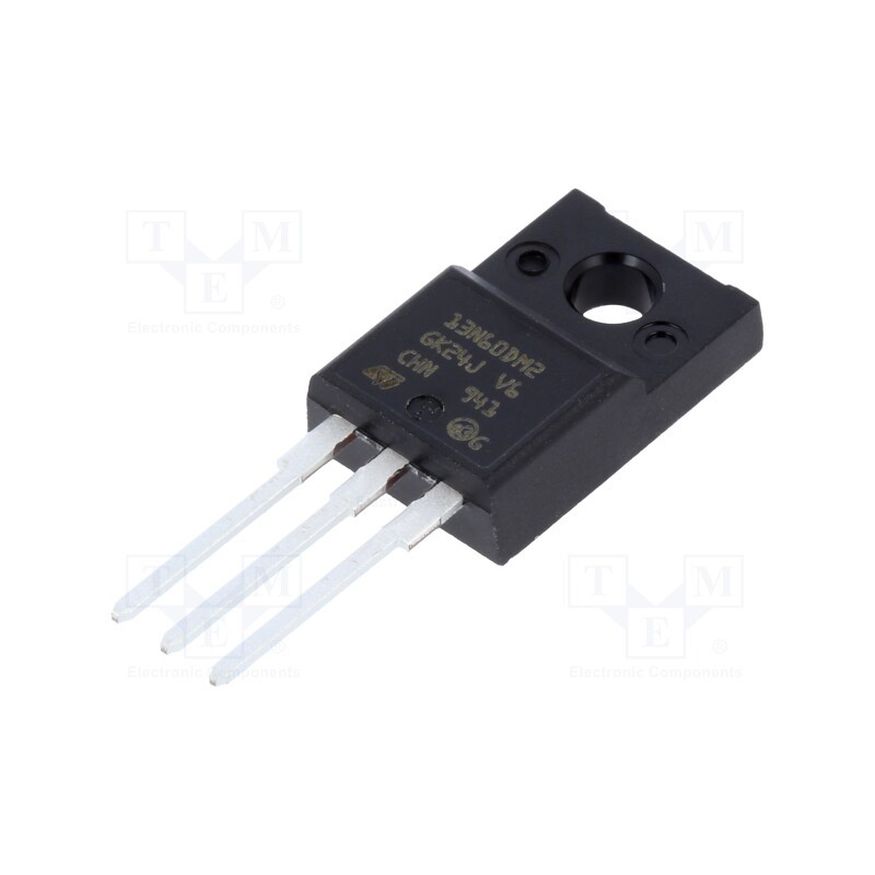 1 pcs x STMicroelectronics - STF13N60DM2 - Transistor: N-MOSFET, MDmesh™ DM2, unipolar, 600V, 7A, Idm: 44A, 25W