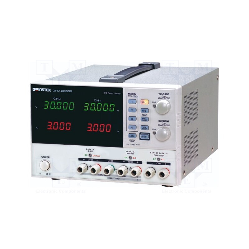 1 pcs x GW INSTEK - GPD-3303S - Power supply: programmable laboratory, Ch: 3, 0÷30VDC, 0÷3A, 0÷3A