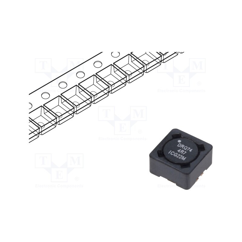1 pcs x EATON ELECTRONICS - DRQ74-4R7-R - Inductor: wire, SMD, 4.7uH, Ioper: 3.34A, 25.4mΩ, ±20%, Isat: 4.37A
