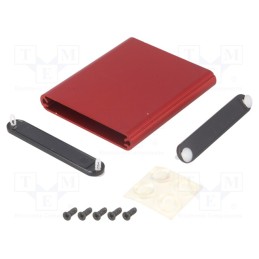 1 pcs x HAMMOND - 1455A802RD -AS - Enclosure: with panel, 1455, X: 70mm, Y: 80mm, Z: 12mm, aluminium, red
