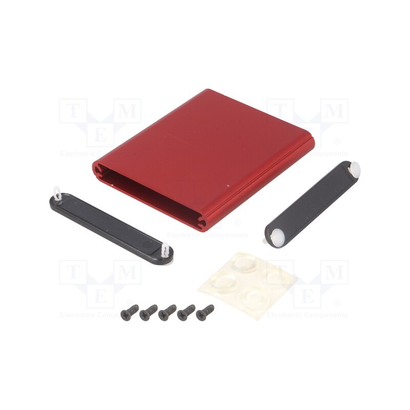 1 pcs x HAMMOND - 1455A802RD -AS - Enclosure: with panel, 1455, X: 70mm, Y: 80mm, Z: 12mm, aluminium, red