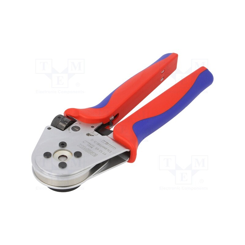 1 pcs x KNIPEX - 97 52 65 - Tool: for crimping, contacts, 0.14÷6mm2, Die shape: square