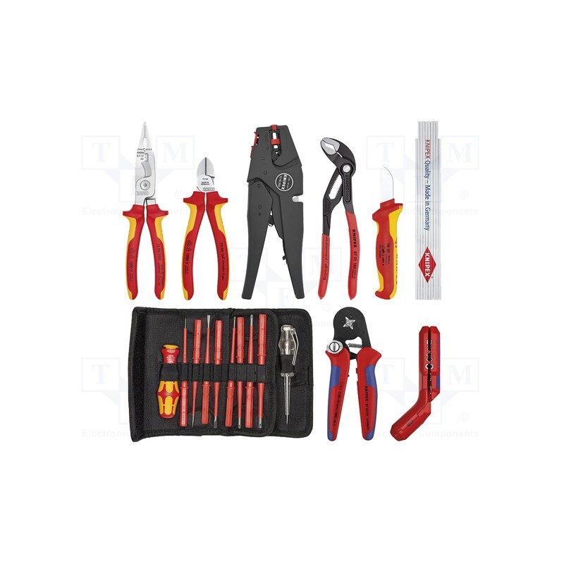 1 set x KNIPEX - 00 21 35 - Kit: general purpose, for electricians, case, 25pcs.