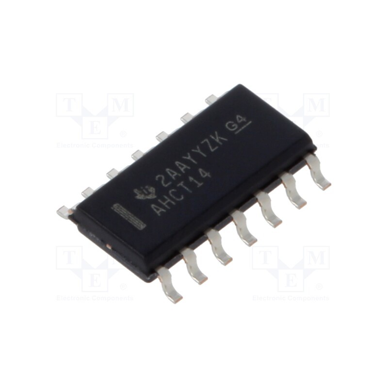 1 pcs x TEXAS INSTRUMENTS - SN74AHCT14DR - IC: digital, NOT, Ch: 6, SMD, SOIC14, 4.5÷5.5VDC, -40÷125°C, 20uA