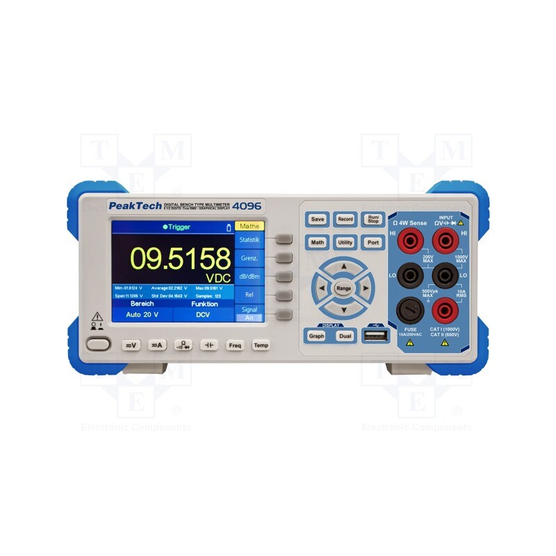 1 pcs x PEAKTECH - P 4096 - Benchtop multimeter, LCD TFT 4', 480x320, True RMS, 20÷1MHz