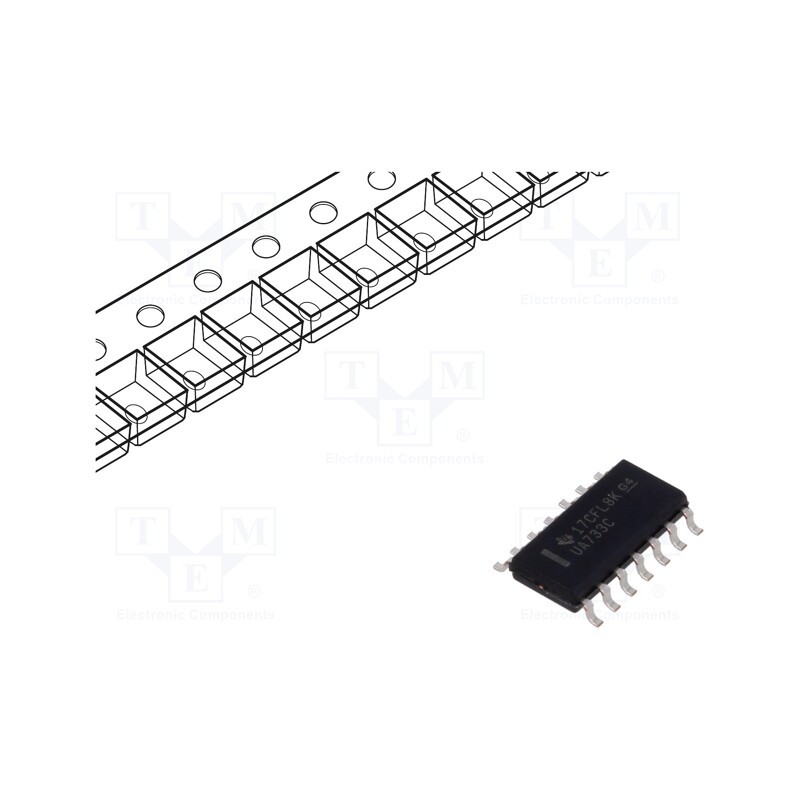 1 pcs x TEXAS INSTRUMENTS - UA733CDR - IC: video amplifier, programmable gain, 6VDC, Ch: 2, SO14, 3.6mA