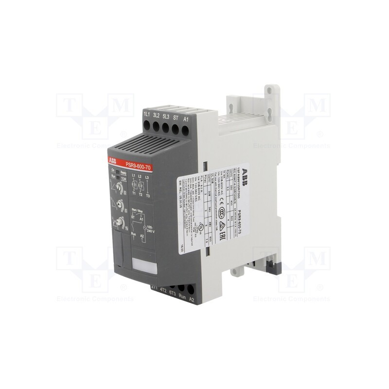 1 pcs x ABB - 1SFA896105R7000 - Module: soft-start, Usup: 208÷600VAC, for DIN rail mounting, 4kW