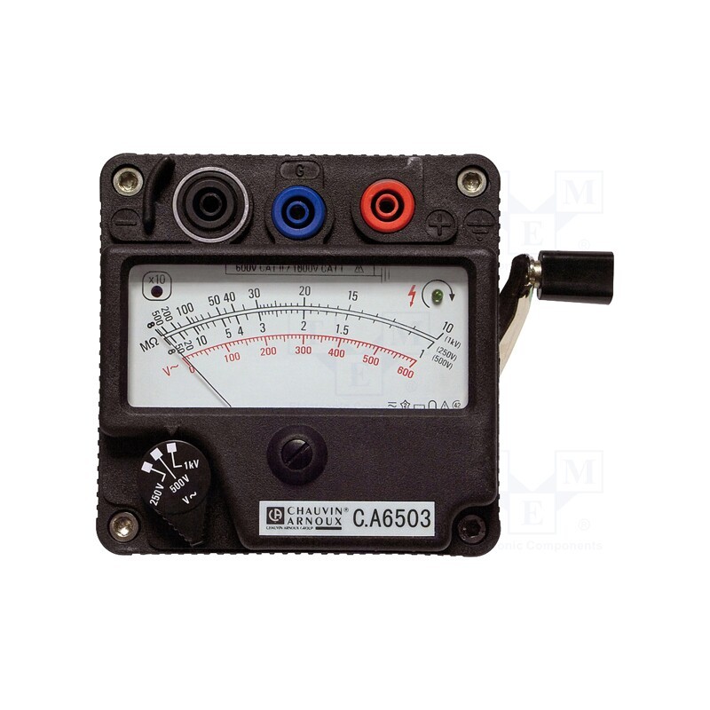 1 pcs x CHAUVIN ARNOUX - C.A 6503 - Meter: insulation resistance, analogue, 250V,500V,1kV, IP54