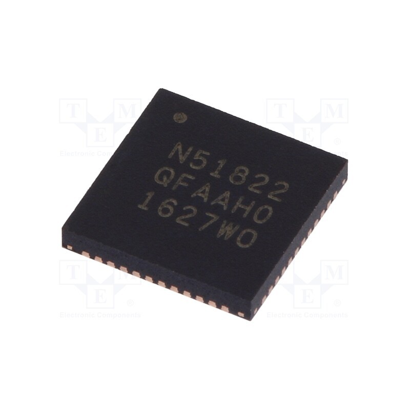 1 pcs x NORDIC SEMICONDUCTOR - NRF51822-QFAA-R7 - IC: SoC, QFN48, 128BSRAM,16kBRAM,256kBFLASH, 16bit timers: 3