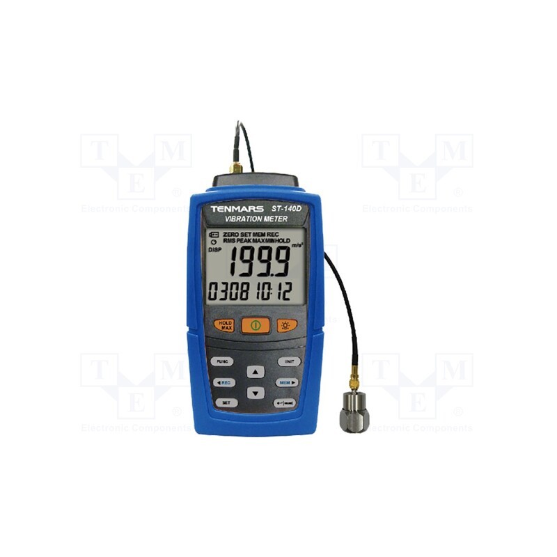 1 pcs x TENMARS - ST-140D - Vibrometer, Display: LCD, 1,999mm,199,9m/s2,199,9mm/s, 0.01÷1kHz