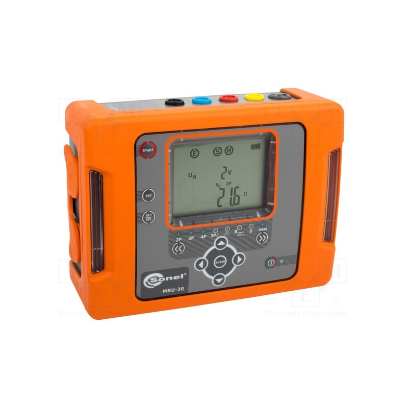 1 pcs x SONEL - WMGBMRU30 - Meter: grounding resistance, LCD, 0÷19.9kΩ, IP65, Interface: USB