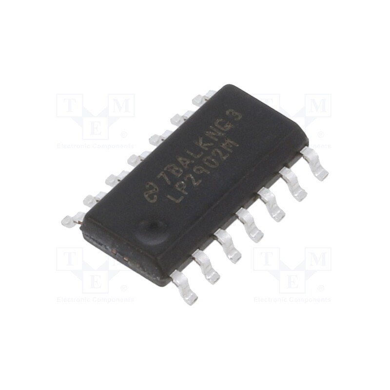1 pcs x TEXAS INSTRUMENTS - LP2902M/NOPB - IC: operational amplifier, 100kHz, Ch: 4, SO14, ±1.5÷13VDC,3÷26VDC