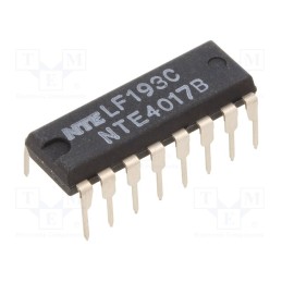1 pcs x NTE Electronics - NTE4017B - IC: digital, decade counter, CMOS, THT, DIP16, 3÷18VDC, -55÷125°C