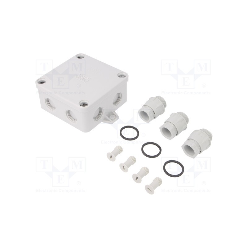 1 pcs x OBO BETTERMANN - B 9 K M - Enclosure: junction box, X: 94mm, Y: 94mm, Z: 45mm, duroplast, IP67