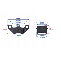 Brake pads for quad atv 250 stxe front
