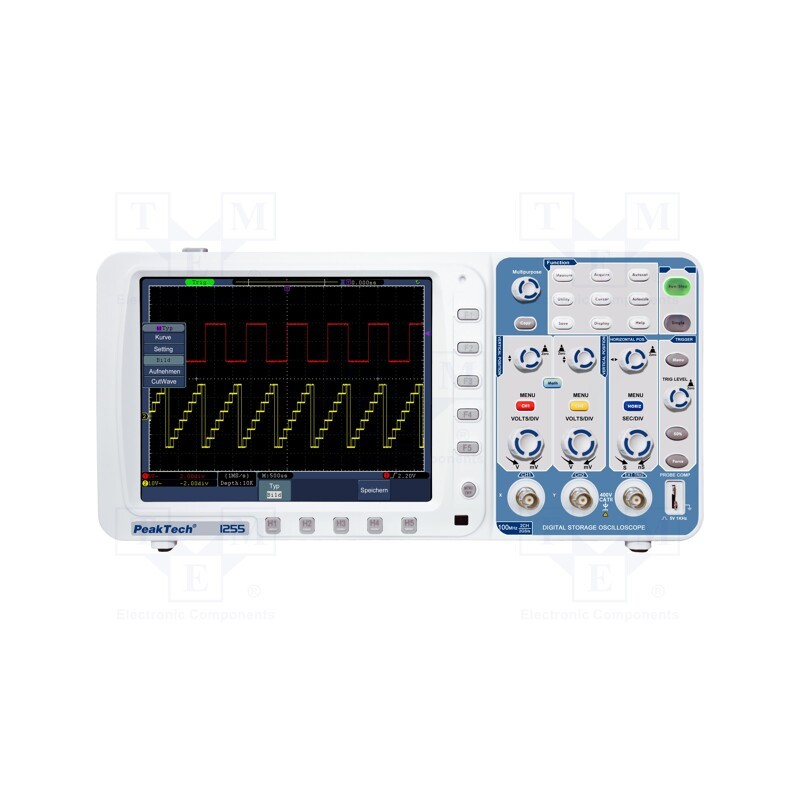 1 pcs x PEAKTECH - P 1255 - Oscilloscope: digital, Ch: 2, 100MHz, 1Gsps, 10Mpts, LCD TFT 8'