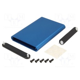 1 pcs x HAMMOND - 1455A1002BU -AS - Enclosure: with panel, 1455, X: 70mm, Y: 100mm, Z: 12mm, aluminium