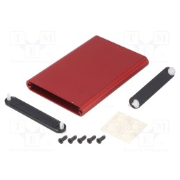 1 pcs x HAMMOND - 1455A1002RD -AS - Enclosure: with panel, 1455, X: 70mm, Y: 100mm, Z: 12mm, aluminium