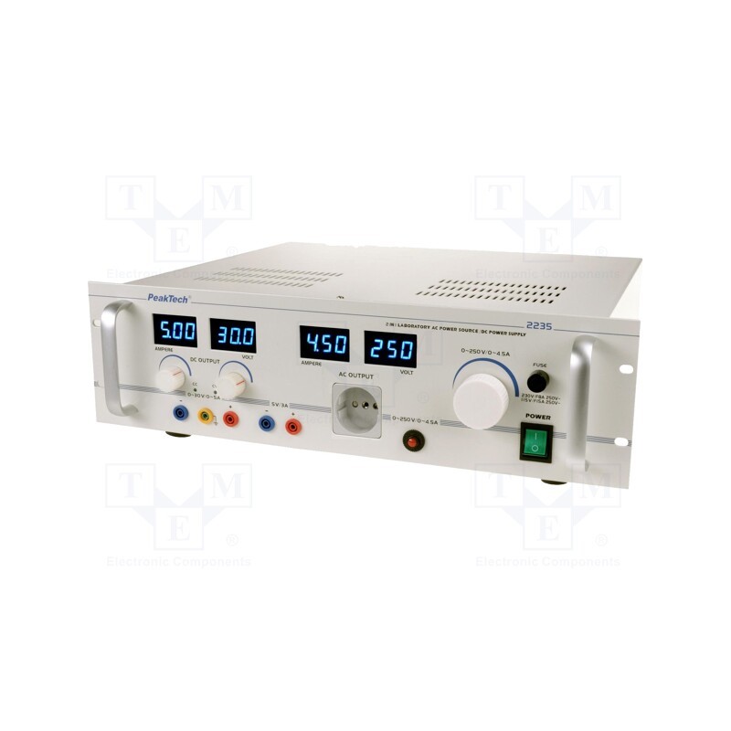 1 pcs x PEAKTECH - P 2235 - Power supply: programmable laboratory, Ch: 3, Uout: 250VAC, 4.5A