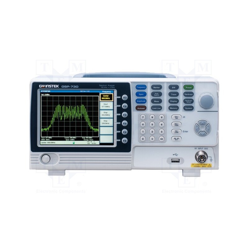 1 pcs x GW INSTEK - GSP-730 - Spectrum analyzer, In.imp: 50Ω, 0.15÷3000MHz, RS232,USB,VGA