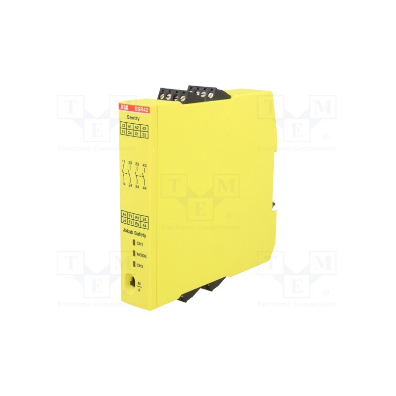 1 pcs x ABB - 2TLA010053R0400 - Module: safety relay, SENTRY, 24VDC, for DIN rail mounting, IP20