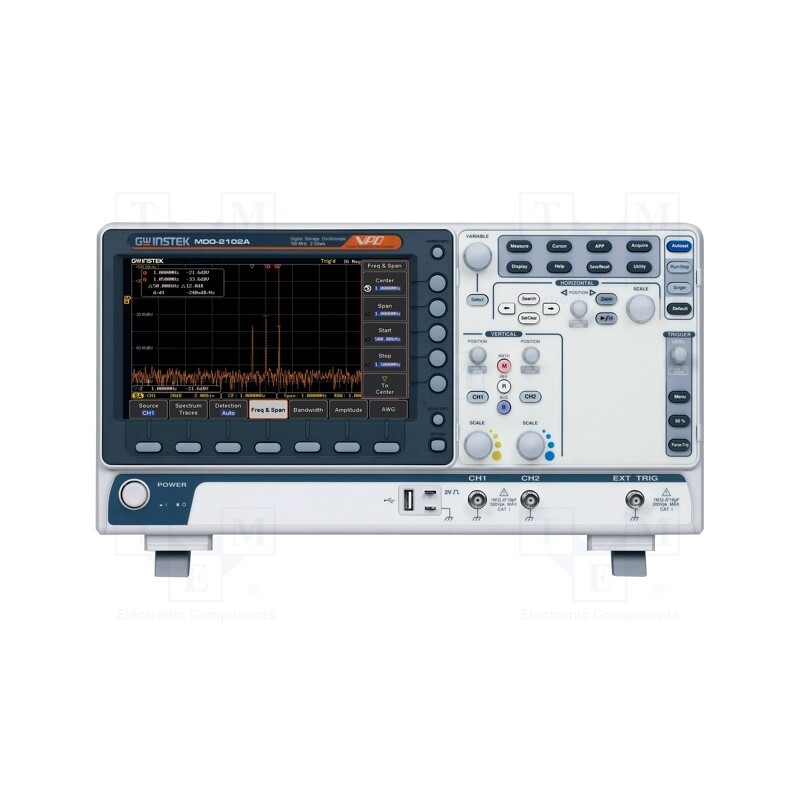 1 pcs x GW INSTEK - MDO-2102A - Oscilloscope: digital, MDO, Ch: 2, 100MHz, 2Gsps (in real time)