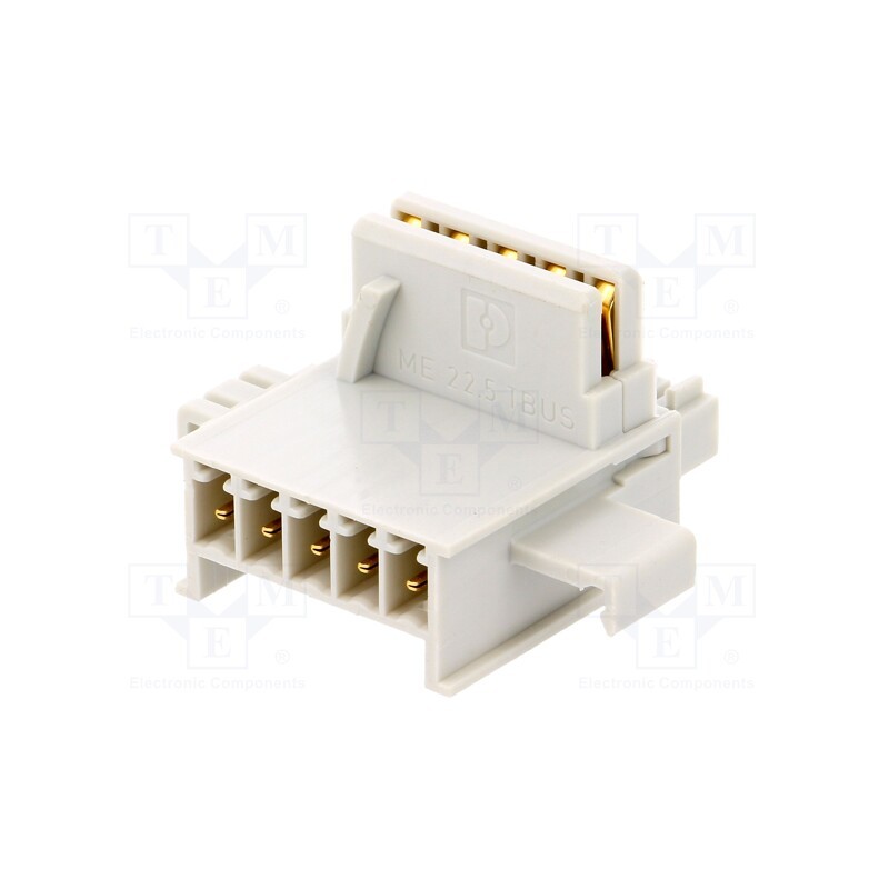 1 pcs x PHOENIX CONTACT - ME 22,5 TBUS 1,5/ 5 VPE1 KMGY - DIN rail bus connectors, connecting ME MAX modules, UL94V-0