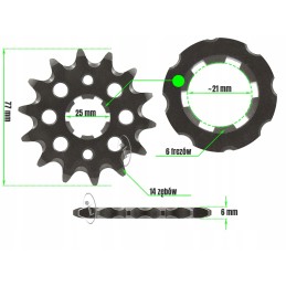 Supersprox 14 sprocket from yamaha dt dr sr xt wr 400
