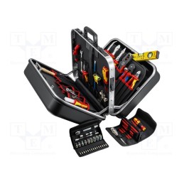 1 set x KNIPEX - 00 21 42 - Kit: general purpose, for electricians, case, 63pcs.