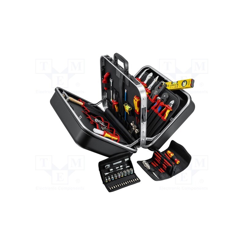 1 set x KNIPEX - 00 21 42 - Kit: general purpose, for electricians, case, 63pcs.