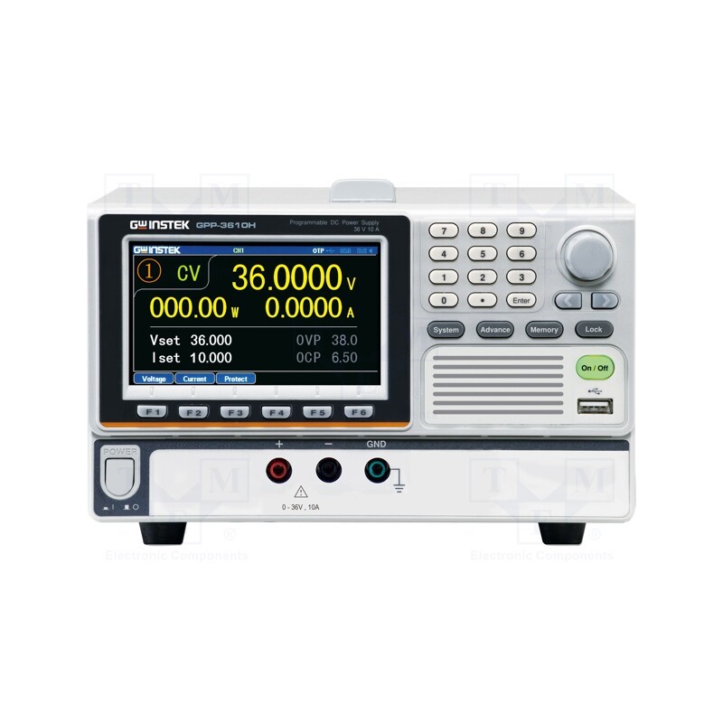 1 pcs x GW INSTEK - GPP-3610H - Power supply: programmable laboratory, Ch: 1, 0÷36VDC, 0÷10A