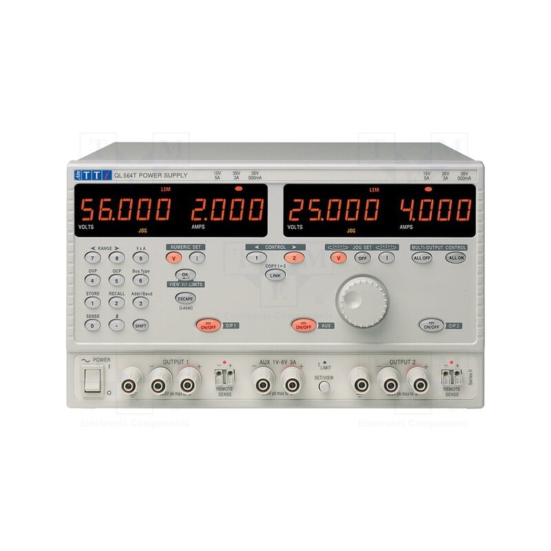 1 pcs x AIM-TTI - QL564T SII - Power supply: laboratory, linear,adjustable,multi-channel, 0÷4A