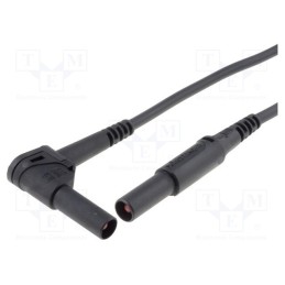 1 pcs x SCHu00dcTZINGER - MSWFK 50/2.5/100/SW - Test lead, 32A, banana plug 4mm,angular banana plug 4mm, Len: 1m