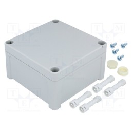 1 pcs x FIBOX - TA 111107 - Enclosure: multipurpose, X: 110mm, Y: 110mm, Z: 65mm, TEMPO, ABS, grey