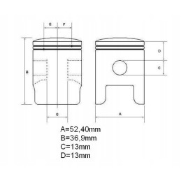 Kinroad king los jolly fmb quad atv 110 piston 52 40