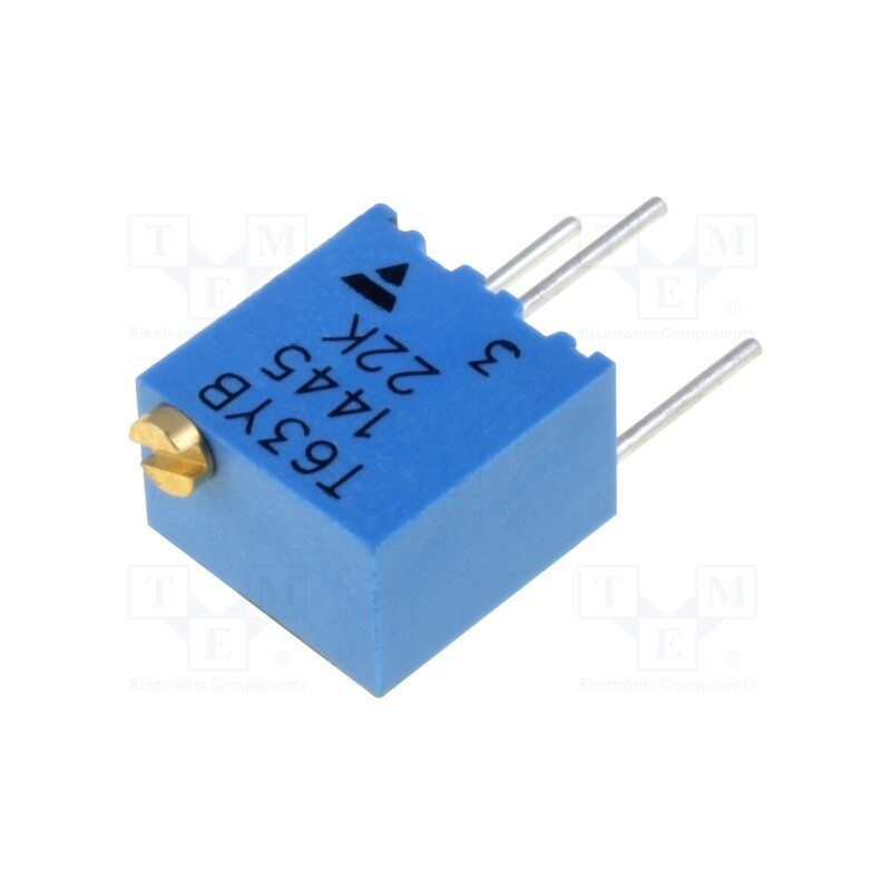 1 pcs x VISHAY - T63YB223KT20 - Potentiometer: mounting, 22kΩ, 250mW, No.of mech.turns: 15±5, ±10%