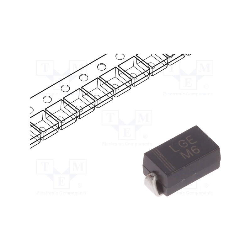 20 pcs x LUGUANG ELECTRONIC - M6 - Diode: rectifying, SMD, 800V, 1A, SMAJ, Ufmax: 1.1V, Ifsm: 30A