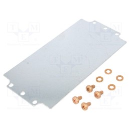 1 pcs x HAMMOND - 1590Z150PL - Mounting plate, steel, W: 105.8mm, L: 206.7mm, Series: 1590Z