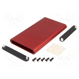 1 pcs x HAMMOND - 1455A1202RD -AS - Enclosure: with panel, 1455, X: 70mm, Y: 120mm, Z: 12mm, aluminium