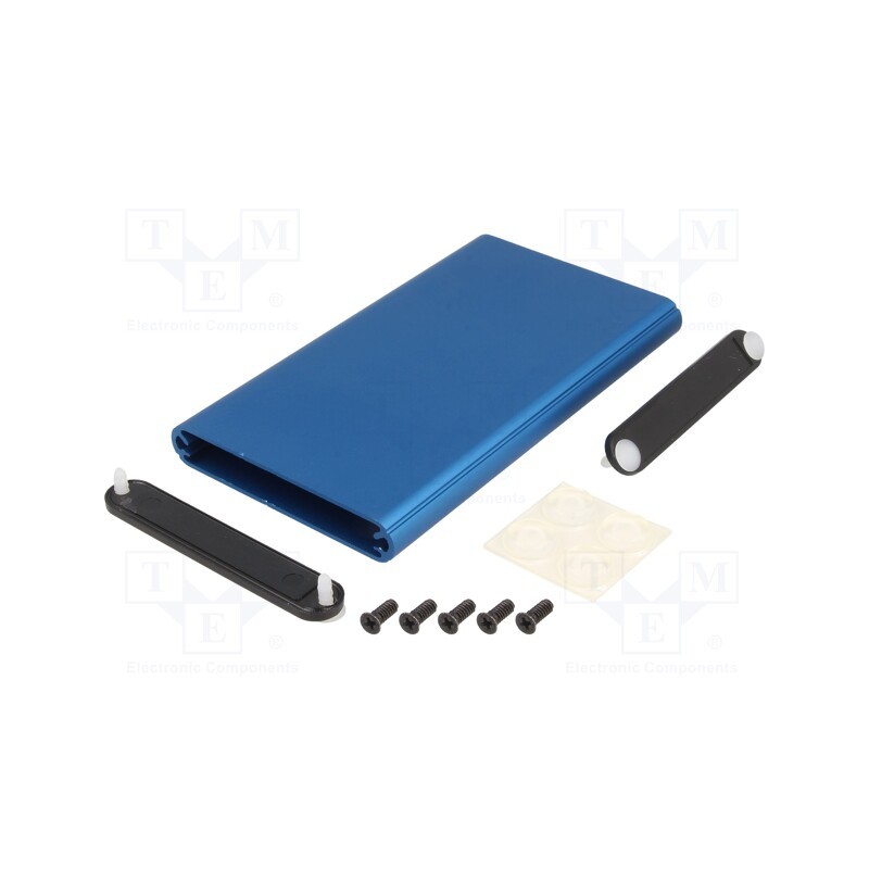 1 pcs x HAMMOND - 1455A1202BU -AS - Enclosure: with panel, 1455, X: 70mm, Y: 120mm, Z: 12mm, aluminium