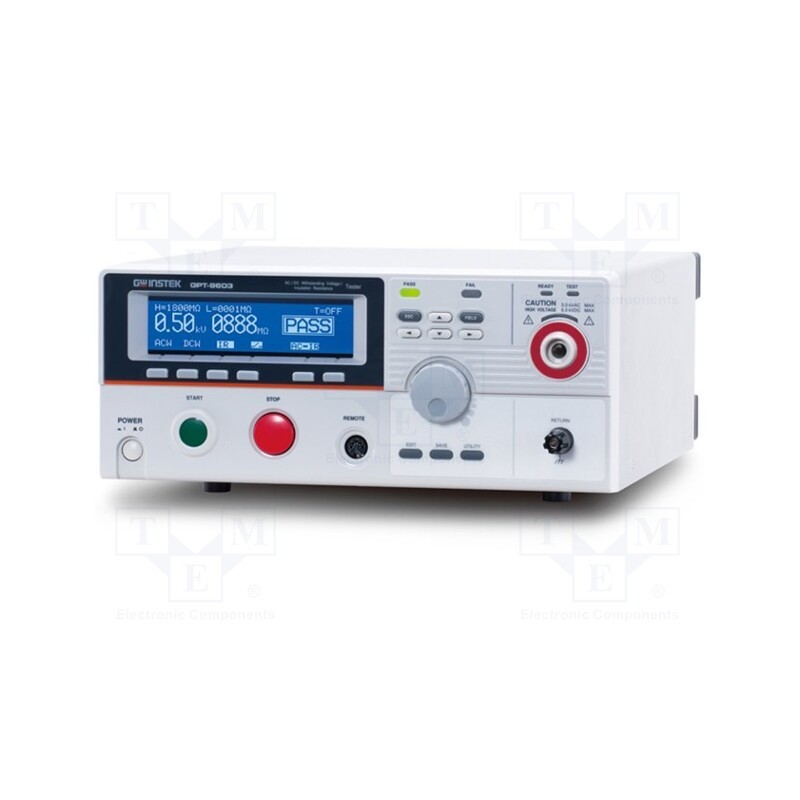 1 pcs x GW INSTEK - GPT-9603 - Safety tester, Utest: 0.1÷5kVAC,0.1÷6kVDC, 25W, 100VA, Plug: EU