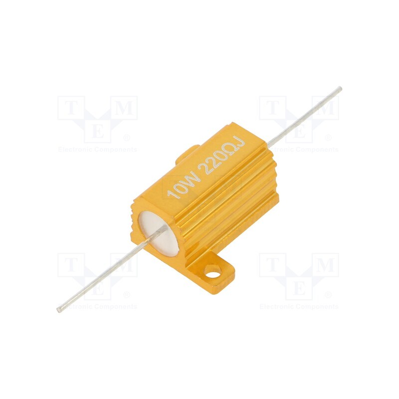 1 pcs x SR PASSIVES - AHP10W-220RJ - Resistor: wire-wound, with heatsink, 220Ω, 10W, ±5%, 50ppm/°C