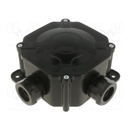 1 pcs x PAWBOL - A.0036C - Enclosure: junction box, IP67, with cable gland, black