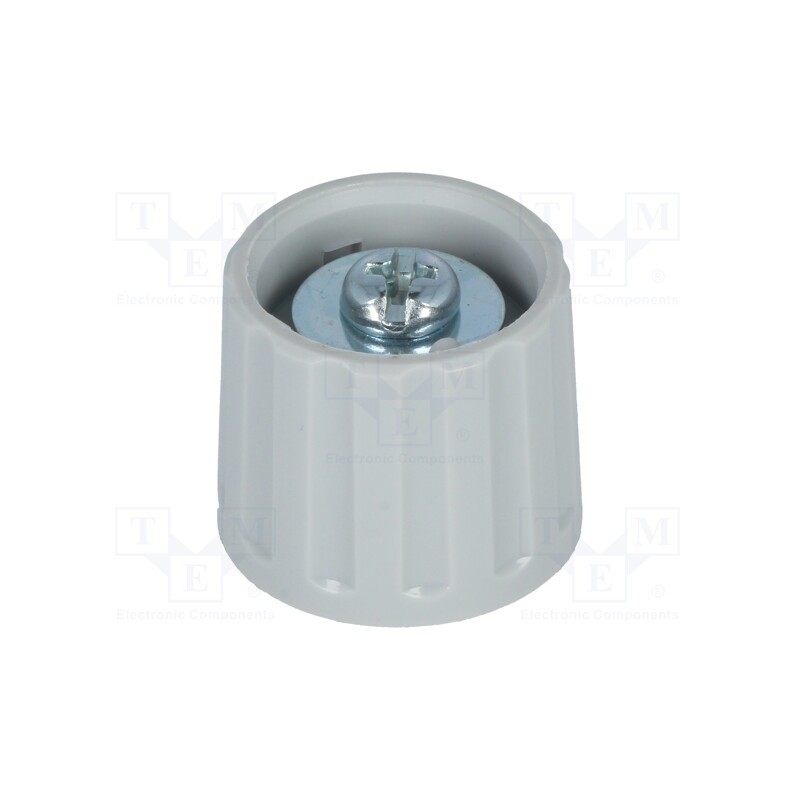 1 pcs x RITEL - 2021601 - Knob, polyamide, Øshaft: 6mm, Ø21x17.5mm, grey, Shaft: smooth