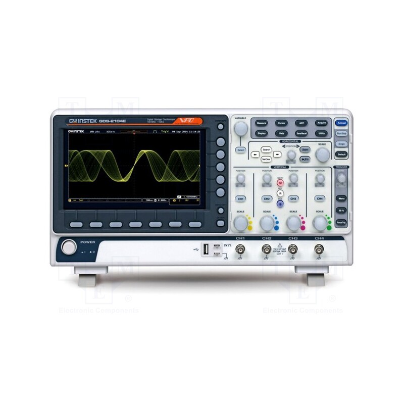 1 pcs x GW INSTEK - GDS-2204E - Oscilloscope: digital, DSO, Ch: 4, 200MHz, 1Gsps, 10Mpts, LCD TFT 8'