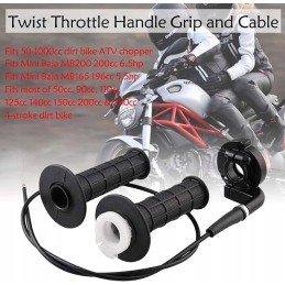 Handle grips and shifter cable for quad scooter 7 8 inch 22 mm