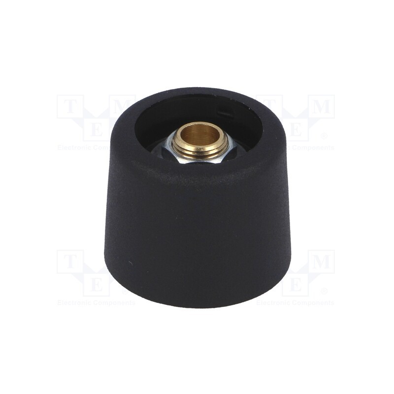 1 pcs x OKW - A3120069 - Knob, without pointer, polyamide, Øshaft: 6mm, Ø20x16mm, black